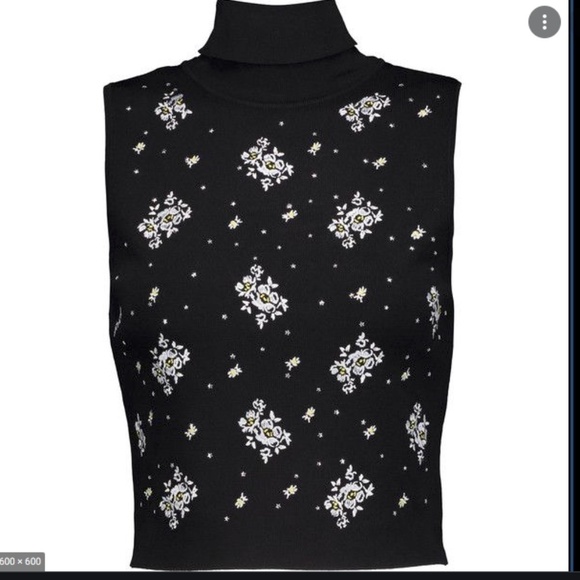 Cinq A Sept Stardust cropped turtleneck top sz S - Picture 2 of 13